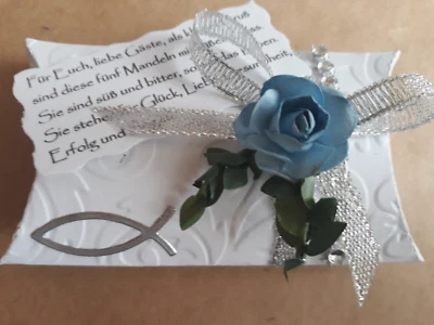 MARKENLOS Kommunion Mandeln Gastgeschenke Konfirmation Taufe Hochzeit 5 Mandeln Spruch