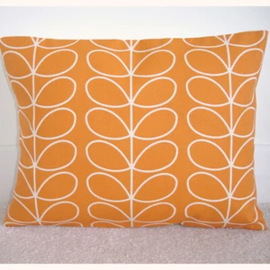 Orange Cushion Cover 12x16 Oblong Orla Kiely Linear Stem Papaya Retro Bolster - Picture 1 of 2