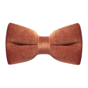 Boys Bronze Textured Velvet Bow Tie, Brown - Picture 1 of 2