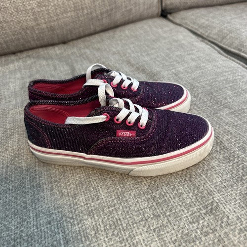 Scarpe basse VANS autentica epoca scintillante rosa metallizzato viola bambini taglia 2 5 GC NR