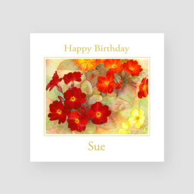 Personalised Handmade Birthday Card For Her Mum Grandma Nan Polyanthus Flowers - Image 1 of 4