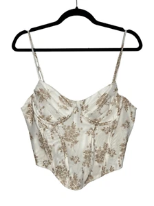 Corsé floral grande Cotton Candy LA para mujer blanco tostado boho festival - Imagen 1 de 7