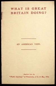 What is Great Britain Doing? An American View 1916 1st ed. Near Fine pamphlet - Imagen 1 de 1