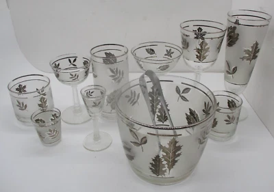 Libbey Silver Leaf Glasses 72 Piece Set Almost Complete Service for 8 - Image 1 of 4