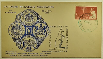 1937 FDC Australia Victorian Philatelic Association Congress First Day Cover - Image 1 of 2