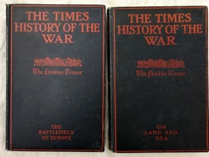 2 Volumes of The Times History of the War Land & Sea Battlefield of Europe - Picture 1 of 6