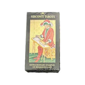 Visconti Tarot Deck Lo Scarabeo – Renaissance Gold Foil Tarot Cards - NEW Sealed - Foto 1 di 5
