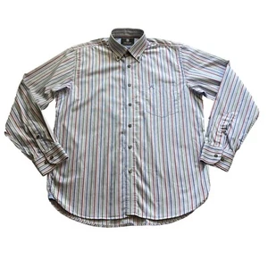 Austin Reed Mens Shirt Size Medium Light Blue Striped Long Sleeve Button Up - Picture 1 of 13
