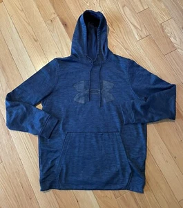 Under Armour Sweater Adult Medium Blue Logo Hoodie Sweatshirt Mens - Picture 1 of 4