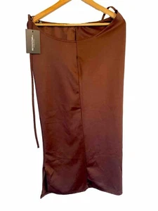 Pretty Little thing brown Dress Size 12 Uk New With Tags - Picture 1 of 4