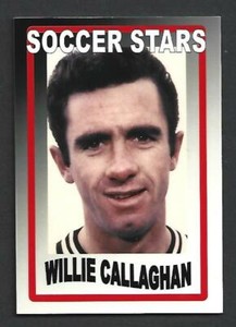 MEGA RARE 2 OF ONLY 6 WILLIE CALLAGHAN DUNFERMLINE FOOTBALL TRADE CARD.