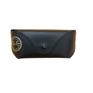 Ray-Ban Soft Leather Sunglasses Case – Luxottica Logo – Black with Gold Stamping - Picture 1 of 3