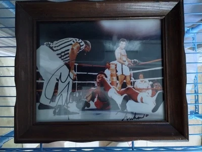 MUHAMMAD ALI Signed 8x10 Photo Over George Foreman Rumble In The Jungle  - Image 1 of 3