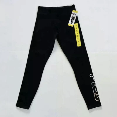 Leggings Fila Feminina Preta Tamanho Pequeno Cintura Alta Comprimento do Tornozelo Casual Ativa Nova - Imagem 1 de 4