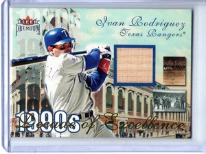 2001 IVAN RODIRGUEZ FLEER ULTRA DECADE OF EXCELLENCE GAME-USED BAT RELIC - Picture 1 of 2