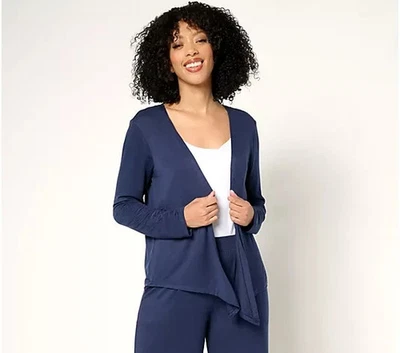 Cárdigan Cuddl Duds suave elástico diario Oxford azul marino grande A676565 Foto 1 de 2