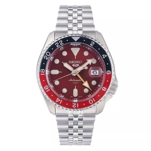 Seiko 5 SKX Automatic SSK031 GMT Sports Series Red Stainless Steel Watch 42 - Picture 1 of 5