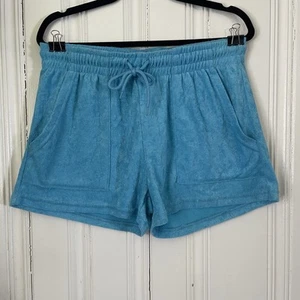 Pantaloncini donna Rue 21 blu teal comodi tasche frontali vita elastica taglia L nuovi con etichette - Foto 1 di 5