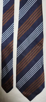 Corbatas Bally 100% Seda Marrón Diseño Rayas Hechas en Italia Foto 1 de 4