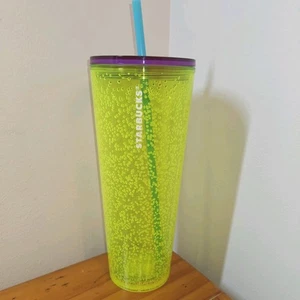 Vaso Starbucks Verano 2023 Amarillo Verde Lima Burbuja Neón 24oz Venti con Pajita - Imagen 1 de 6