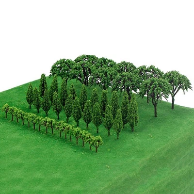 50pcs Plastic Miniature Trees Model Train Railroad Wargame Landscape DIY Deco - Image 1 of 4