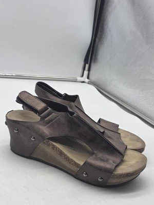 Sandalias Pierre Dumas Niños Niñas Talla 4 Bronce Cuña Cordones Cremallera Chic 20824 Foto 1 de 4