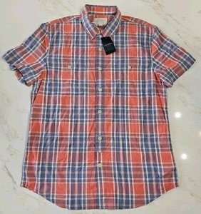 Camisa de manga corta a cuadros azul rosa de LUCKY BRAND para hombre mediana nueva con etiquetas - Imagen 1 de 10