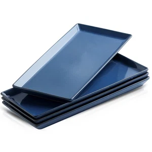 Ceramic Serving Tray, 14 Inches Large Serving Platter, Rectangular Serving Tr... - Picture 1 of 6