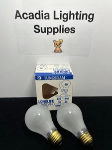 ⚡️2-pack⚡️TUNGSRAM LONGLIFE STANDARD light Bulbs 120-130V 36-40W Brass Base - Picture 1 of 6