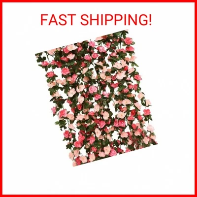 Guirnalda de flores PARTY JOY 8 piezas 65,6 pies, flores artificiales de enredadera de rosas falsas colgantes Foto 1 de 2