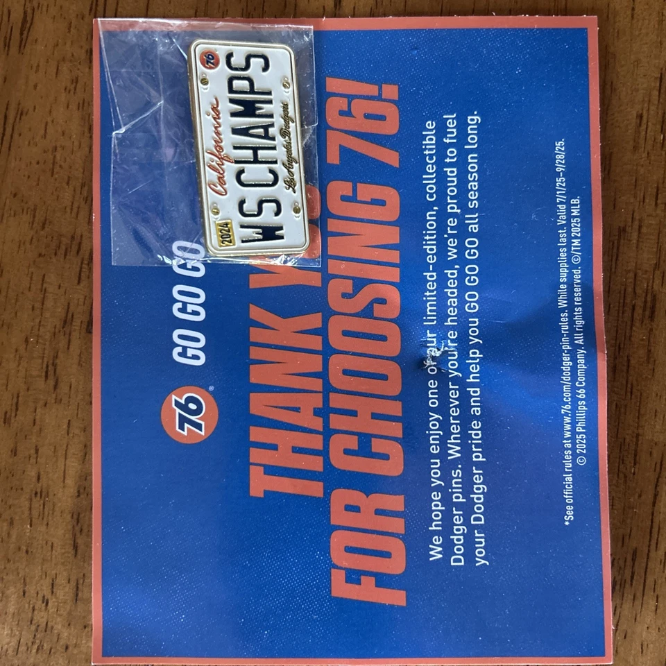 Pin de los Dodgers de Los Ángeles* Unocal 76 * 2025 * Promo * W.S.  CAMPEONES * Envío Gratis Foto 1 de 1
