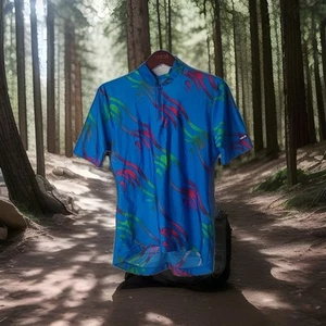 Vintage 80s 90s Nike Cycling Biking Stretch Nylon Spandex Shirt L Made In USA - Picture 1 of 8