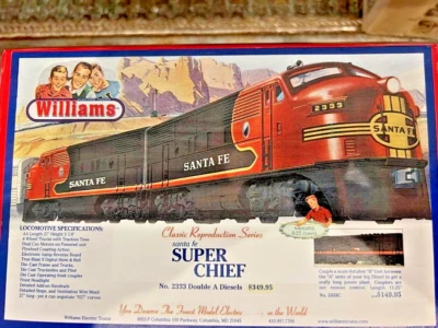 WILLIAMS #20196 SANTA FE#2333-F3 AA BLACK BONNET-w-TRUE BLAST-11-SET-OB- NEW - Image 1 of 4