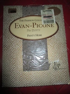 PANTIMEDIAS DE NAILON EVAN-PICONE vintage GRIS con PUNTOS BLANCOS NEGROS - años 90 - talla MED - Imagen 1 de 3