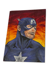 2020 Marvel Masterpieces sketch card Captain America by Idan Knafo Avengers