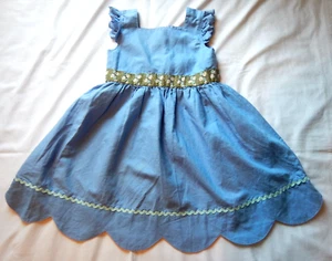 Matilda Jane Happy & Free Love Me Blue Linen/Cotton Dress size 8 - Picture 1 of 4