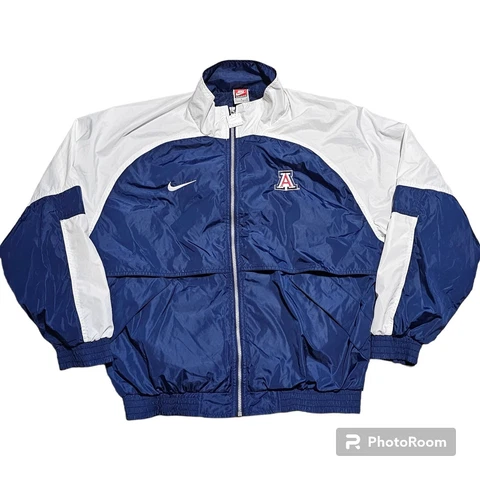 VTG Nike Team Sports Mens Large University of Arizona Full Zip Windbreaker E-3 Cover