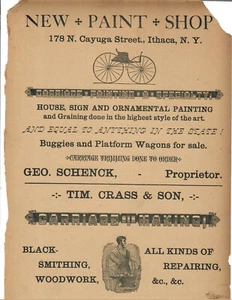 1870-80er 3 Blätter Papieranzeigen für Ithaka, Havanna und Auburn NY Farm Wagon - Bild 1 von 6