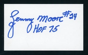 Lenny Moore NFL Football Hall of Fame Signed 3x5 Index Card E26233 - Picture 1 of 1