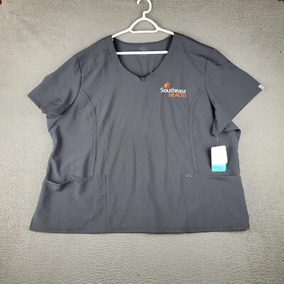 Cherokee Scrub Top Womens 5XL Gray Southeast Health Cape Girardeau Missouri - Image 1 of 4
