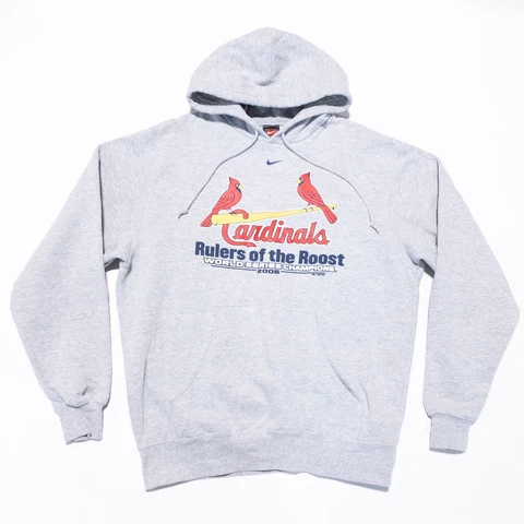 St. Louis Cardinals Nike Center Swoosh Hoodie Mens Medium Gray World Series 2006 Cover