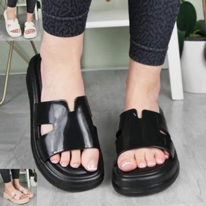 Sandalias Deslizantes de Cuña Zapatos Mules Damas Vacaciones Verano Playa Cómodas Mujeres Tallas - Imagen 1 de 25