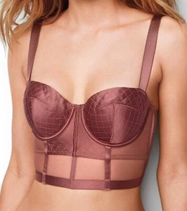 Victoria’s Secret Very Sexy Lined Balconet Long Line Bra Vintage Rose Mauve NWT - Picture 1 of 3