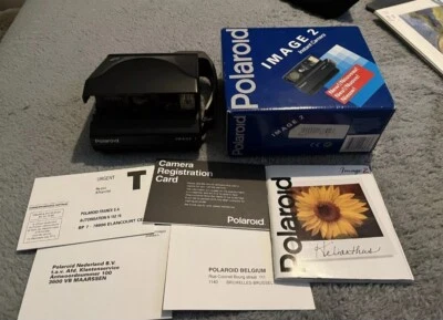 Fotocamera pieghevole vintage Polaroid Image 2 pellicola istantanea - nero - Immagine 1 di 4
