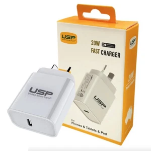 USP 20W USB-C PD Fast Wall Charger White - fast charging, safety certified, uni - Picture 1 of 1