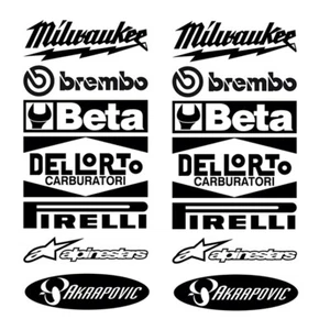 Adesivi stickers compatibili auto moto sponsor tecnici carena cross tuning A43 - Imagen 1 de 1