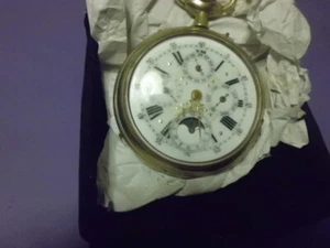 orologio da tasca primi 900 fuorimisura triplo calendario ,fasi lunari funzionan - Foto 1 di 9