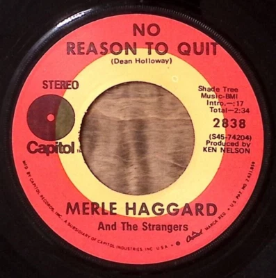 MERLE HAGGARD NO REASON TO QUIT/JESUS,TAKE A HOLD VINYL 45 59-107 - Image 1 of 3