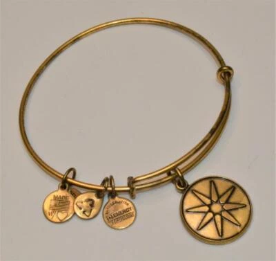 Vtg 2012 Alex & Ani Messingfarbenes Hängende Charms Sonne Innen Kreis - Bild 1 von 2