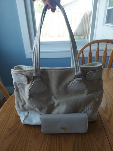 Borsa a tracolla Prada in tela e pelle con portafoglio in pelle Steffiano GUC